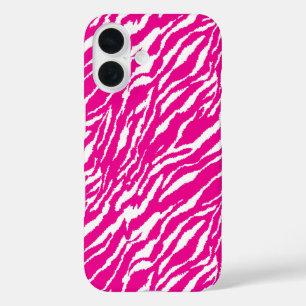 ピンクと白の複雑な花のパターン、アート iPhone 16ケース