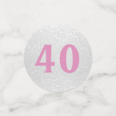 ピンクと白の誕生日グリッター紙吹雪 コンフェッティ (スモール正面)