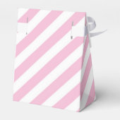 ピンクと白の誕生日ストライプのパーティーの好意ボックス フェイバーボックス (裏面サイド)