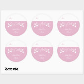 ピンクと白の贈り物ラベルメリークリスマス ラウンドシール (シート)