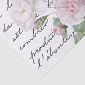 ピンクと白の赤のバラスフランスのクリプトヴィンテージ 薄葉紙 (詳細)