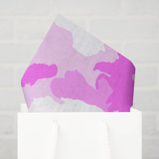 ピンクと白の迷彩模様 薄葉紙 (ギフトバッグ)