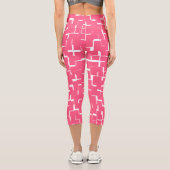 ピンクと白の迷路，ヨガ，フィットネス, カプリレギンス (裏面)