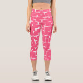 ピンクと白の迷路，ヨガ，フィットネス, カプリレギンス (正面)