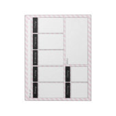 ピンクと白の週ストライプの間カレンダーメモ帳 ノートパッド (回転)