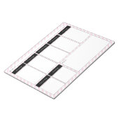 ピンクと白の週ストライプの間カレンダーメモ帳 ノートパッド (アングル)