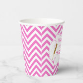 ピンクと白の野球のベビーシャワーパーティー 紙コップ (右)