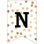 ピンクと白の金ゴールドグリッタードットおめでとう バンティングフラッグ (第3の旗)