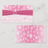 ピンクと白の雪の結晶プレイスカード プレイスカード (正面/裏面)