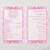 ピンクと白の雪片結婚式 プログラム (裏面)