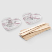 ピンクと白の霜降り結婚式 プログラムファン ハンドファン (組立なし)