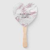 ピンクと白の霜降り結婚式 プログラムファン ハンドファン (裏面)
