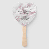 ピンクと白の霜降り結婚式 プログラムファン ハンドファン (正面)