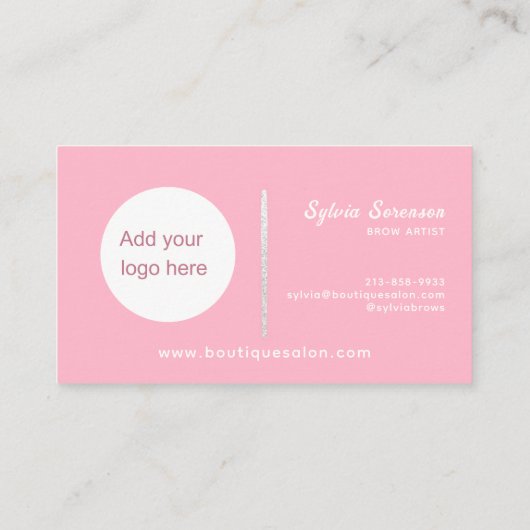 ピンクと白の顧客 ロイヤリティカード (裏面)