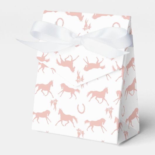 ピンクと白の馬のパターン フェイバーボックス (正面サイド)