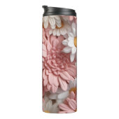 ピンクと白の3Dデイジー花 タンブラー (回転右)