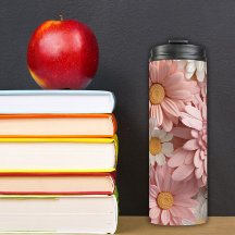 ピンクと白の3Dデイジー花