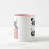 ピンクと白のInstagram写真コラージュモノグラム マグカップ (中央)
