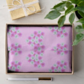 ピンクと白コスモス花ハートティッシュペーパー 薄葉紙 (ギフト)