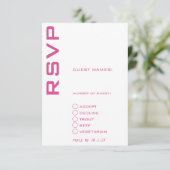 ピンクと白コンテンポラリー 招待状 (スタンド正面)