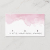 ピンクと白シンプル色の名刺 エンクロージャーカード (裏面)