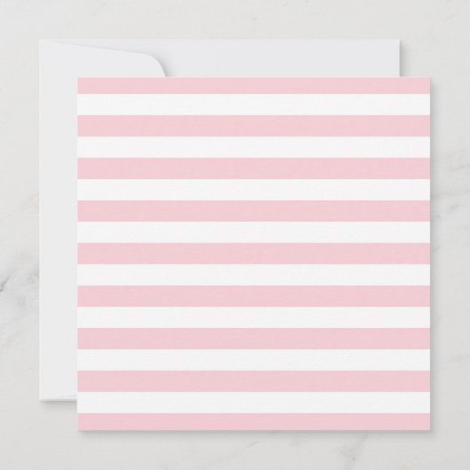 ピンクと白ストライプのバニーシャワー付き 招待状 (裏面)