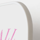 ピンクと白ストライプの |カバナ ピックルボールラケット (左詳細)