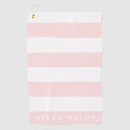 ピンクと白ストライプカスタムの女性の色 ゴルフタオル