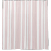ピンクと白ストライプ色 シャワーカーテン (正面)