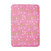 ピンクと白チワフアバスマット バスマット (正面縦)