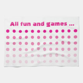 ピンクと白パターン（の模様が）ある キッチンタオル