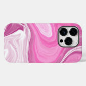 ピンクと白フェイク大理石 Case-Mate iPhoneケース (裏面 (横))