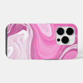 ピンクと白フェイク大理石 iPhoneケース (裏面横)