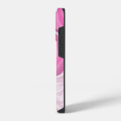 ピンクと白フェイク大理石 iPhoneケース (左側面)