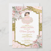 ピンクと白メキシコのプレセンタシオンデトレアノス 招待状 (正面)