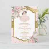 ピンクと白メキシコのプレセンタシオンデトレアノス 招待状 (スタンド正面)