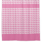 ピンクと白モダンの鋭い波 シャワーカーテン (正面)