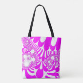 ピンクと白モダン トートバッグ (裏面)