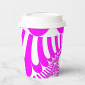 ピンクと白モダン 紙コップ (左)