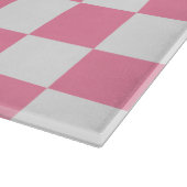 ピンクと白市松模様に カッティングボード (角)