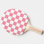 ピンクと白市松模様に 卓球ラケット (横)