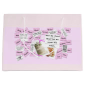 ピンクと白抱き枕 ラージペーパーバッグ (正面)