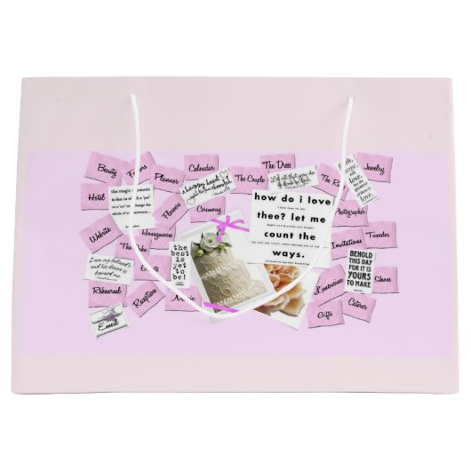 ピンクと白抱き枕 ラージペーパーバッグ (正面)