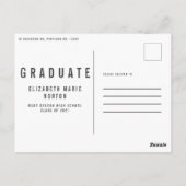 ピンクと白数々ののモダン卒業写真を入力 ポストカード (裏面)