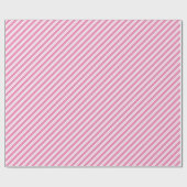 ピンクと白数々の幅の対角ストライプ線 ラッピングペーパー (フラット)