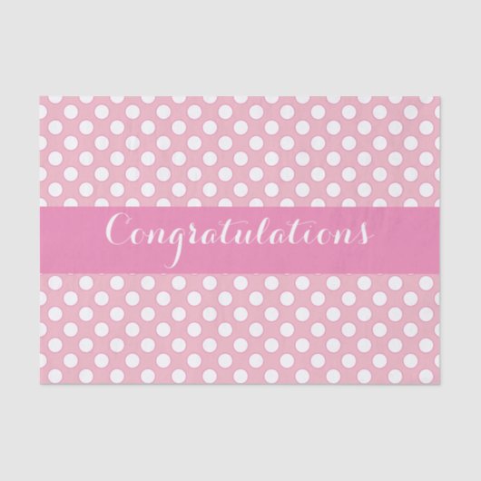 ピンクと白水玉模様 薄葉紙 (正面)