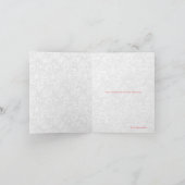 ピンクと白結婚のドレスサンキューカード サンキューカード (内部)