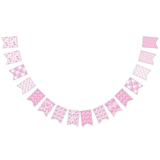 ピンクと白結婚のバンティング旗 バンティングフラッグ (全)