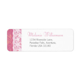 ピンクと白結婚の返信アドレス ラベル