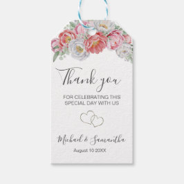 ピンクと白結婚牡丹 ギフトタグ